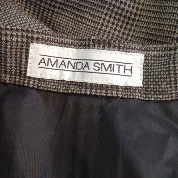 Vintage High Waist Dress Pants 90s Amanda Smith Brown Houndstooth Trousers NWT - Picture 8 of 11